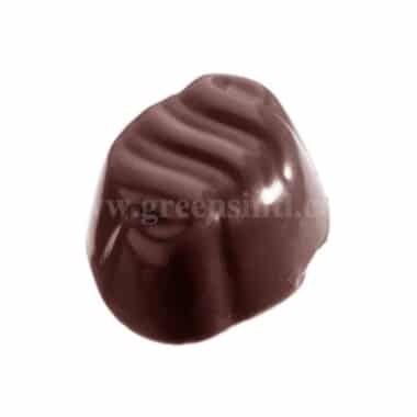 CHOCOLATE WORLD Polycarbonate Chocolate Mould Oval Waved 29 x 22 x h 11 mm