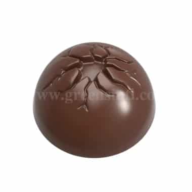 CHOCOLATE WORLD Polycarbonate Chocolate Mould Half Sphere With Crack 31 x 31 x h 18 mm