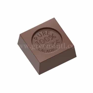 CHOCOLATE WORLD Polycarbonate Chocolate Mould Cube 100% Cacaobutter 26 x 26 x h 12 mm