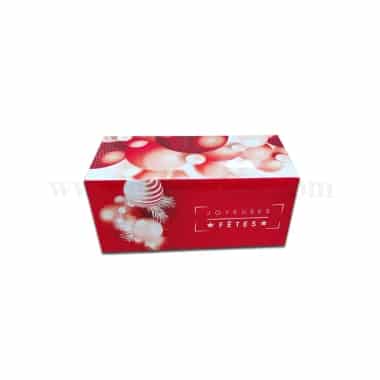 GREENS Log Box Red with Design 300 x 110 x 110 mm