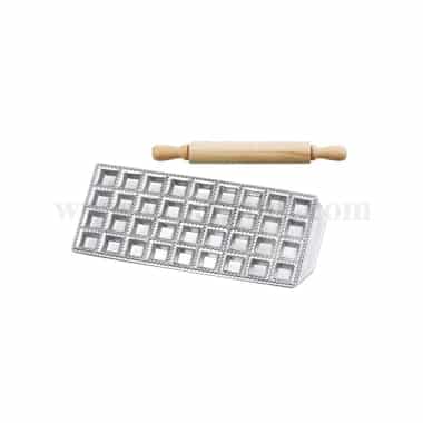 LOUIS TELLIER 36 Square Raviolinis Mould 34 x 34 mm + Roller