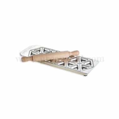 LOUIS TELLIER 18 Triangle Raviolinis Mould 60 x 60 mm + Roller