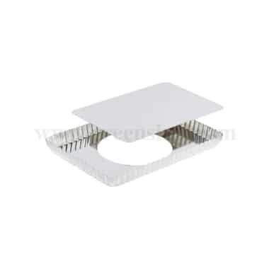 LOUIS TELLIER Tinplate Rectangular fluted tart Removable base 290x205 mm ext. dim / 275x195mm int. dim - h25mm