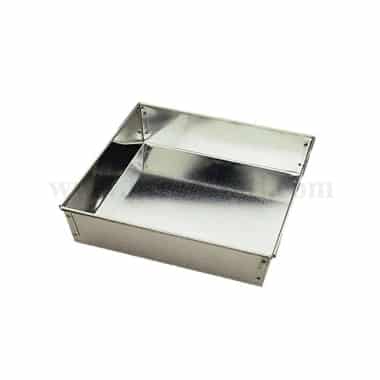 GOBEL Tinplate Square fixed bottom edged  Pan 240 x 225 x h50 mm