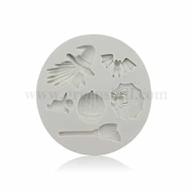GREENS Silicone Mould Witch Head,Broom,Pumpkin D100 mm