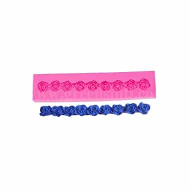 GREENS Silicone Mould Rose Flower Border 125 x 12 x 12mm