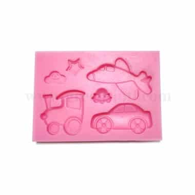 GREENS CHOICE Silicone Mould Train, Plane, Car 120 x 80 mm