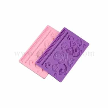 GREENS Silicone Mould Pearls Rose Leaves & Border