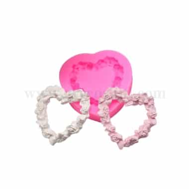 GREENS Rose Heart Frame Silicone Mould 70 x 70 mm