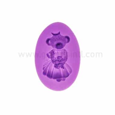 GREENS Silicone Mould Teddy Bear with Bouquet 86x60x20 mm