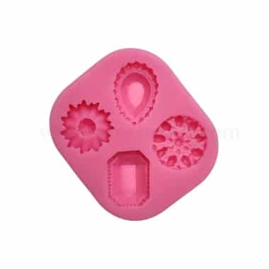 GREENS CHOICE Silicone Mould Jewels &  Flowers 76 x 65 x 12 mm