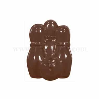 MARTELLATO Thermoformed Chocolate Mould Bowling Pins & Ball 35x48 h17mm