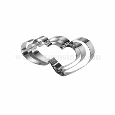 MARTELLATO Double Heart Cake Ring 180 x 105 x h 40 mm