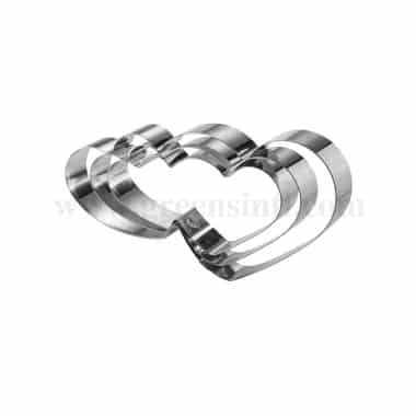 MARTELLATO Double Heart Cake Ring 280 x 165 x h 40 mm