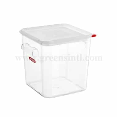ARAVEN Square Polycarbonate Container with Lid 225x225xh230mm-8L