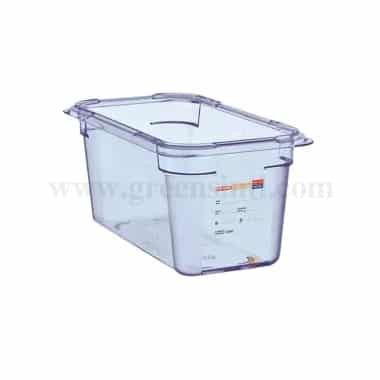 ARAVEN Gastronorm Food Pan BPA Free Blue GN 1/4 265 x 162 x h 150 mm-3.7 L