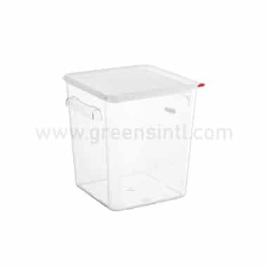 ARAVEN Square Polycarbonate Container with Lid 290x290xh320 mm-18 L