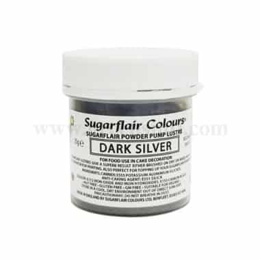 SUGARFLAIR Edible Glitter Dust Dark Silver 25g