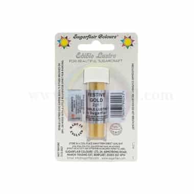 SUGARFLAIR Edible Lustre Glitter Festive Gold 2g