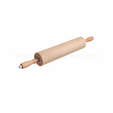 THERMOHAUSER Wooden Rolling Pin with Handles 300 x D 90 mm