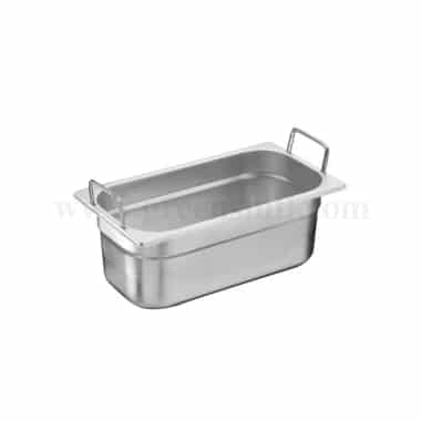 THERMOHAUSER Stainless Steel GN1/3 Container with Foldable Handle 176 x 325 x h 200 mm-7.25 L