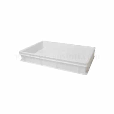 GENUS DEI Polyethylene Pizza Dough Case with Solid Base and Side White 600 x 400 x h 100 mm