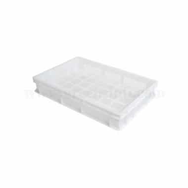 GENUS DEI Polyethylene Pizza Dough Case with Perforated Base and Side White 600 x 400 x h 100 mm