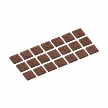 CHOCOLATE WORLD Chocolate Mould Caraque Part 2 Alfabet 30.5x30.5xh7.5 mm-21 Fig