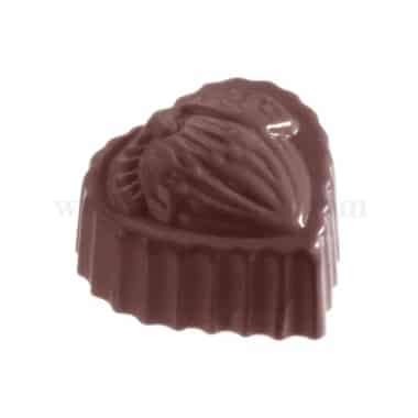CHOCOLATE WORLD Chocolate Mould Heart Hazelnut 31 x 28 x h 16 mm