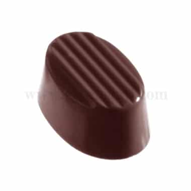 CHOCOLATE WORLD Chocolate Mould Oval Rib 35 x 24 x h 16 mm