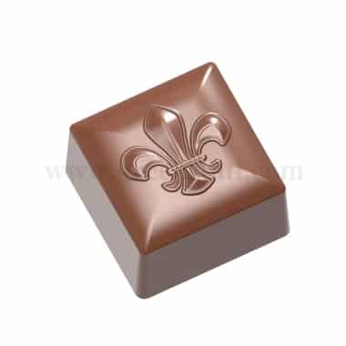 CHOCOLATE WORLD Chocolate Mould Square Fluer De Lys 26 x 26 x h 16 mm