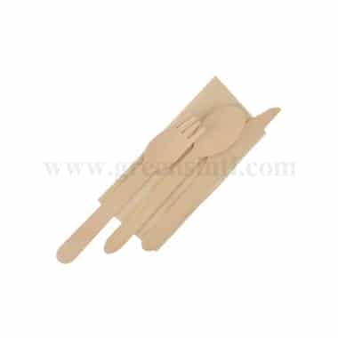GREENS CHOICE Spoon,Fork,Knife and Napkin Set 170 mm-100 Pcs