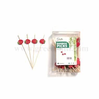 GREENS CHOICE Bamboo Fruit Picks Strawberry 120 mm-50 Pcs