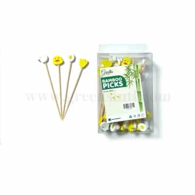 GREENS CHOICE Bamboo Fruit Picks Ducklin & Eggs 120 mm-50 Pcs